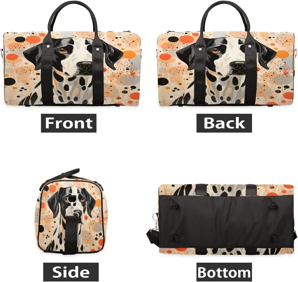 Funny Dog Themed Travel Duffle Bag, Sports Gym Bags for Women Men, Carry On Weekender Overnight Workout Airplane Trips Bag