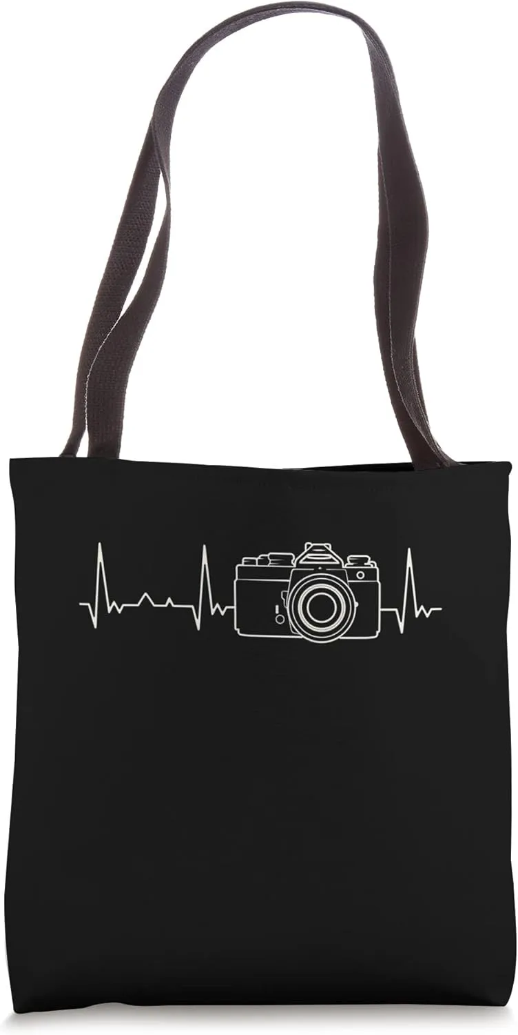 Funny heartbeat Camera Vintage Tote Bag