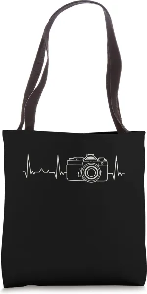 Funny heartbeat Camera Vintage Tote Bag