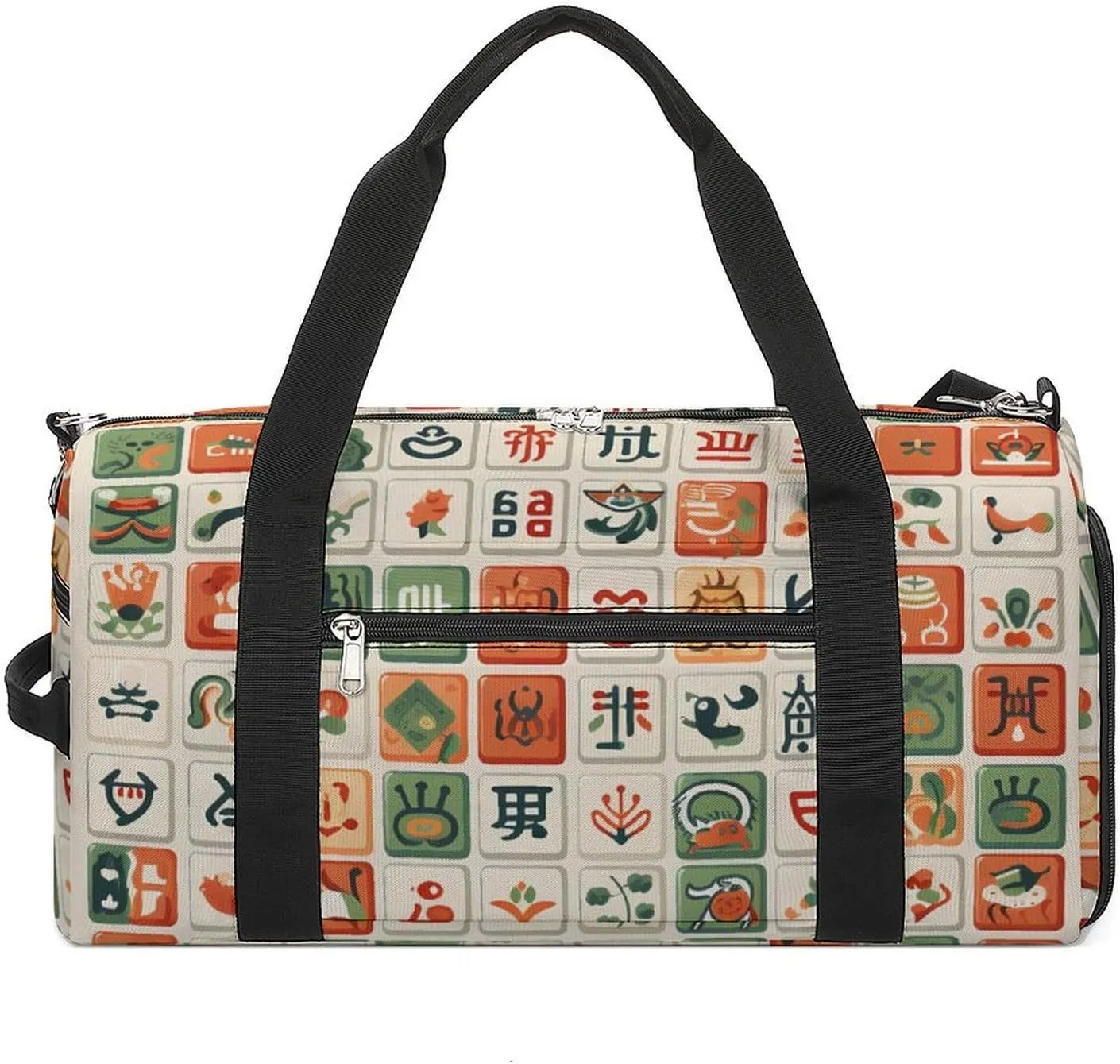Funny Mahjong Sports Gym Bag for Men Women Travel Duffel Bag with Shoulder Strap