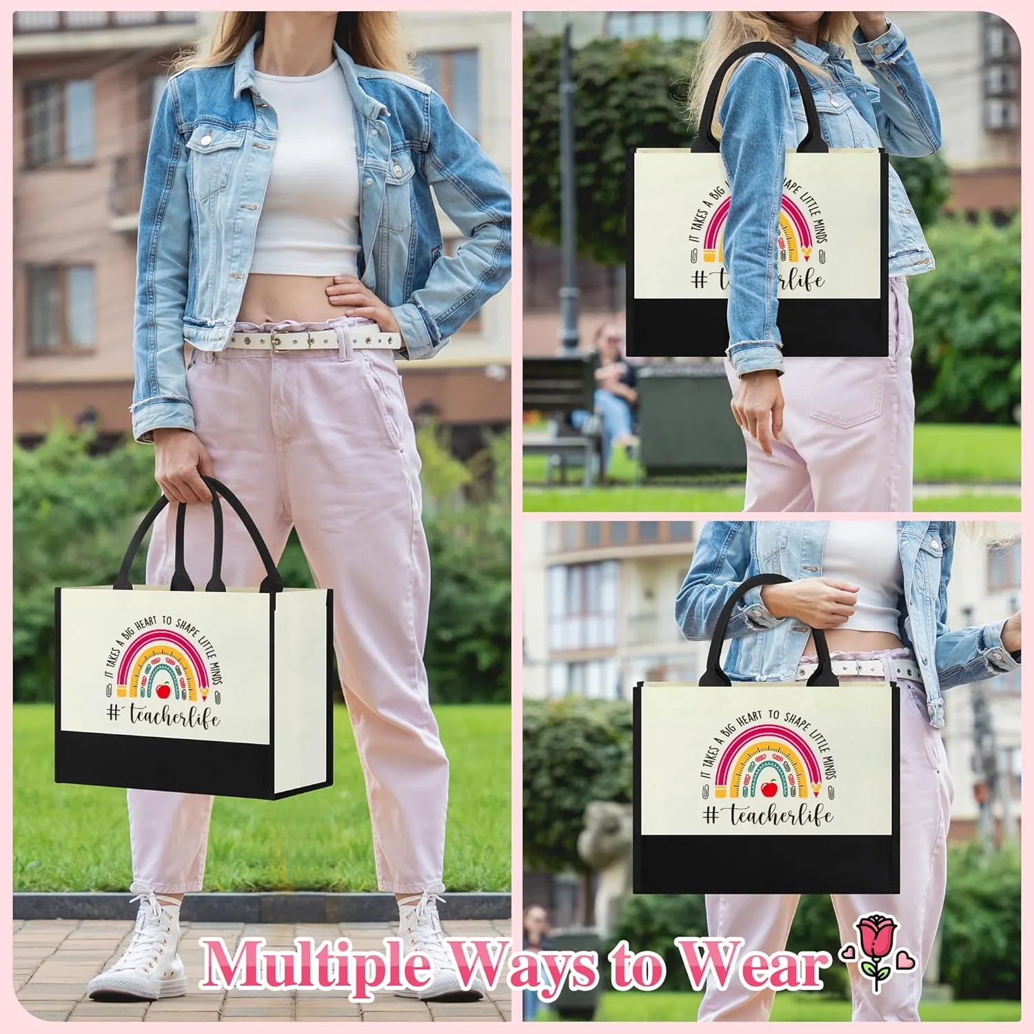 Funny New Teacher Appreciation Tote Bag,End of Year Gifts Ideas from Student,Best Bag for Women,Cool Daycare Music Dance Preschool Teacher Retirement Thank You Birthday Graduation Gifts