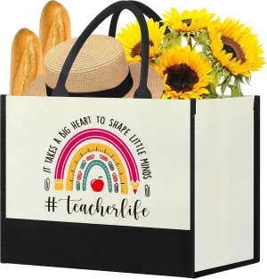 Funny New Teacher Appreciation Tote Bag,End of Year Gifts Ideas from Student,Best Bag for Women,Cool Daycare Music Dance Preschool Teacher Retirement Thank You Birthday Graduation Gifts