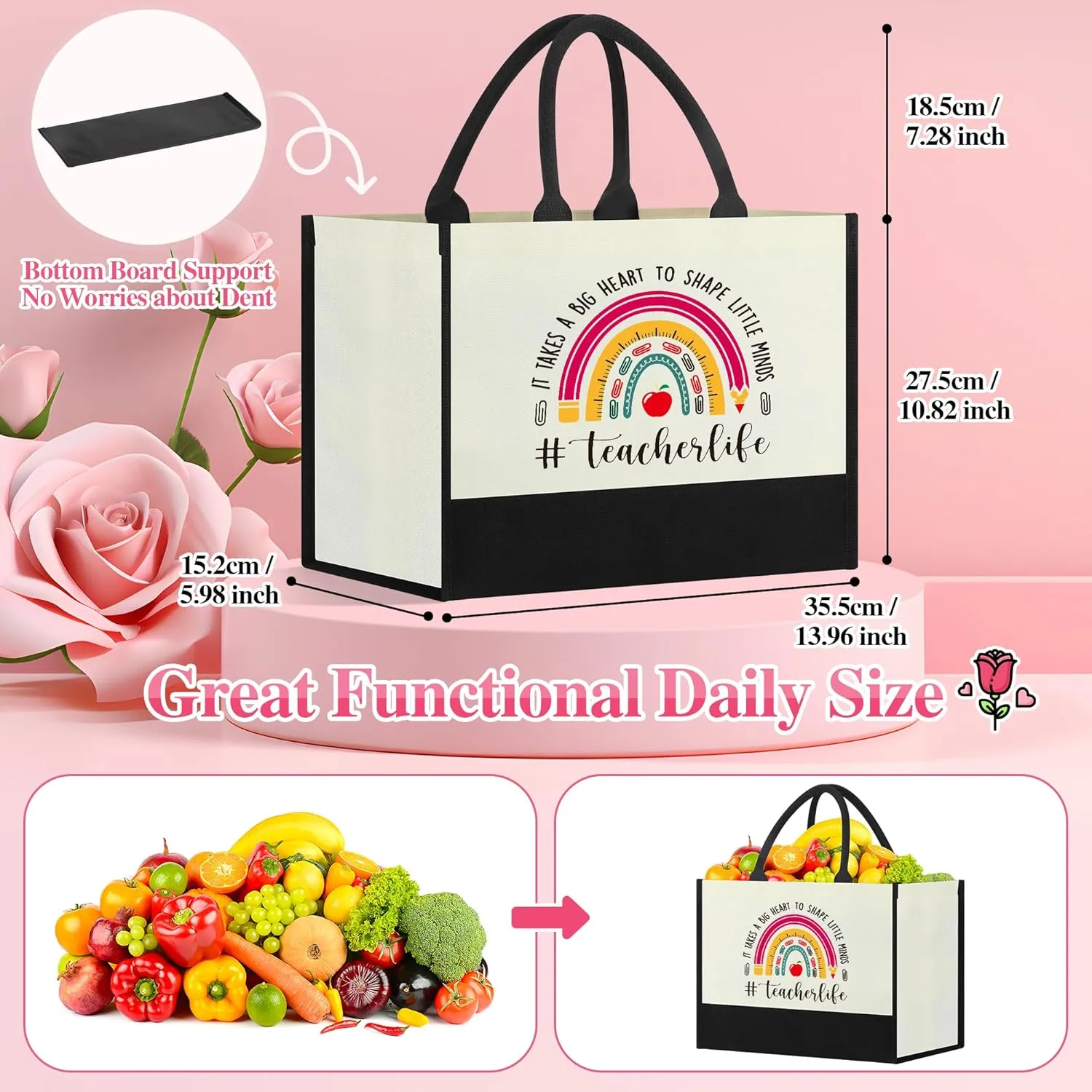 Funny New Teacher Appreciation Tote Bag,End of Year Gifts Ideas from Student,Best Bag for Women,Cool Daycare Music Dance Preschool Teacher Retirement Thank You Birthday Graduation Gifts