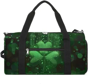 Funny St Saint Patricks Day Shamrock Clover Sports Gym Bag for Men Women Travel Duffel Bag with Shoulder Strap