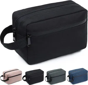 FUNSEED Travel Toiletry Bag for Women and Men, Water-resistant Shaving Bag for Toiletries Accessories, Foldable Storage Bags with Divider and Handle for Cosmetics Toiletries Brushes Tools