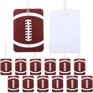 Fuyoooo12 Pcs Sports Football Name Tag Luggage Tag ID Label for Gear Bag and Plastic Backpack Gifts for Football Players, 4 x 2.75 Inches
