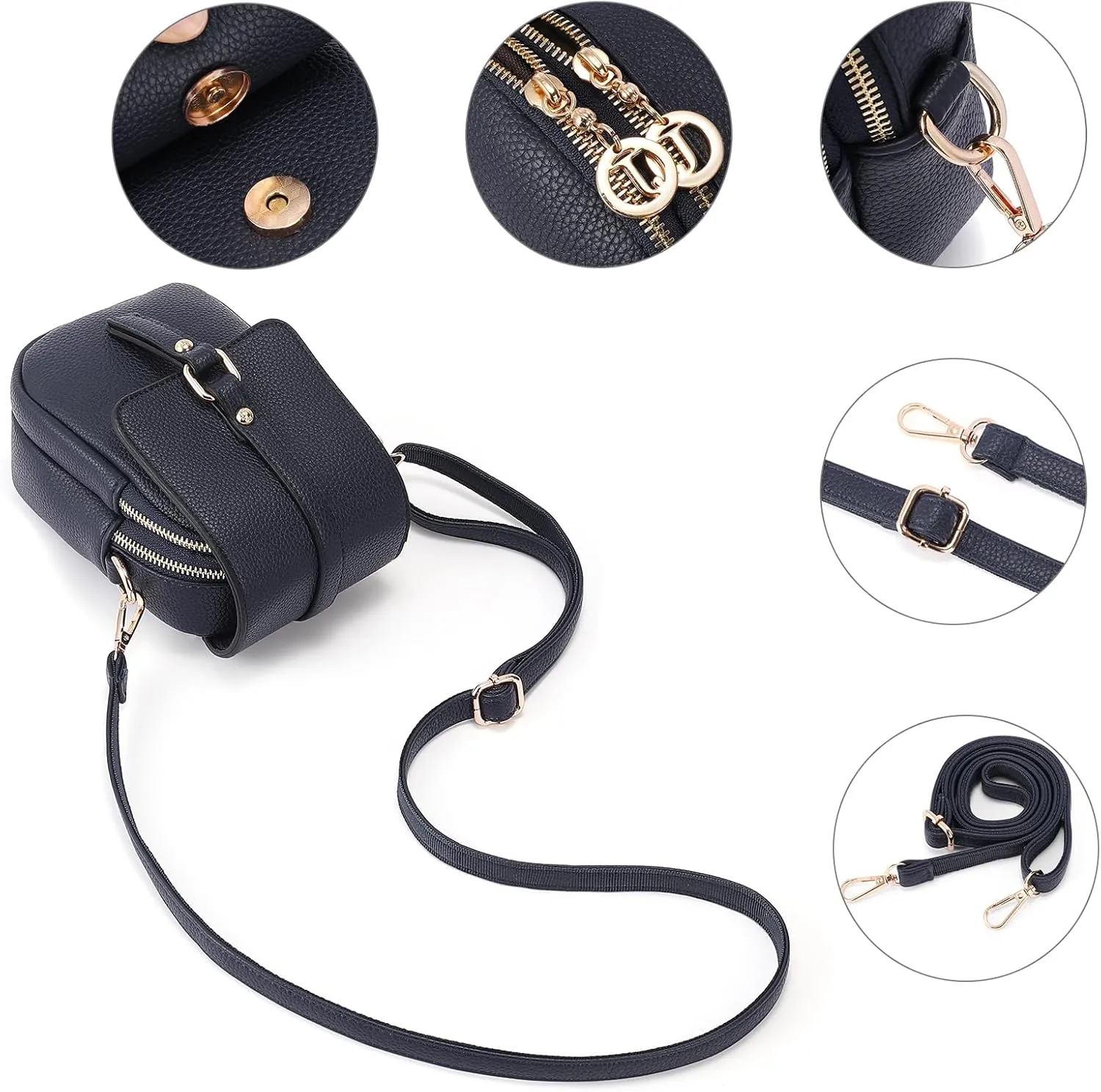 GAEKEAO Small Crossbody Bags for Women Leather Cell Phone Purse Bag Wallet with RFID Blocking Credit Card Slots