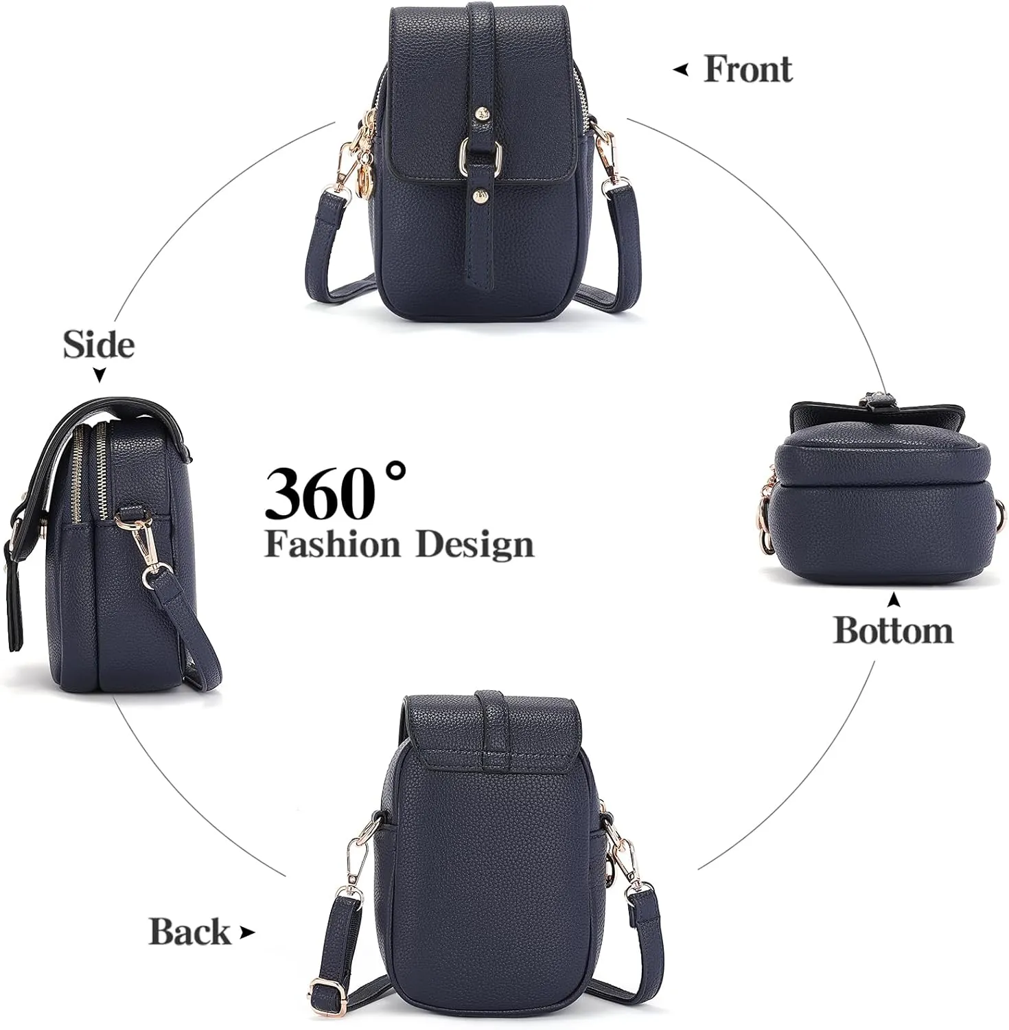 GAEKEAO Small Crossbody Bags for Women Leather Cell Phone Purse Bag Wallet with RFID Blocking Credit Card Slots