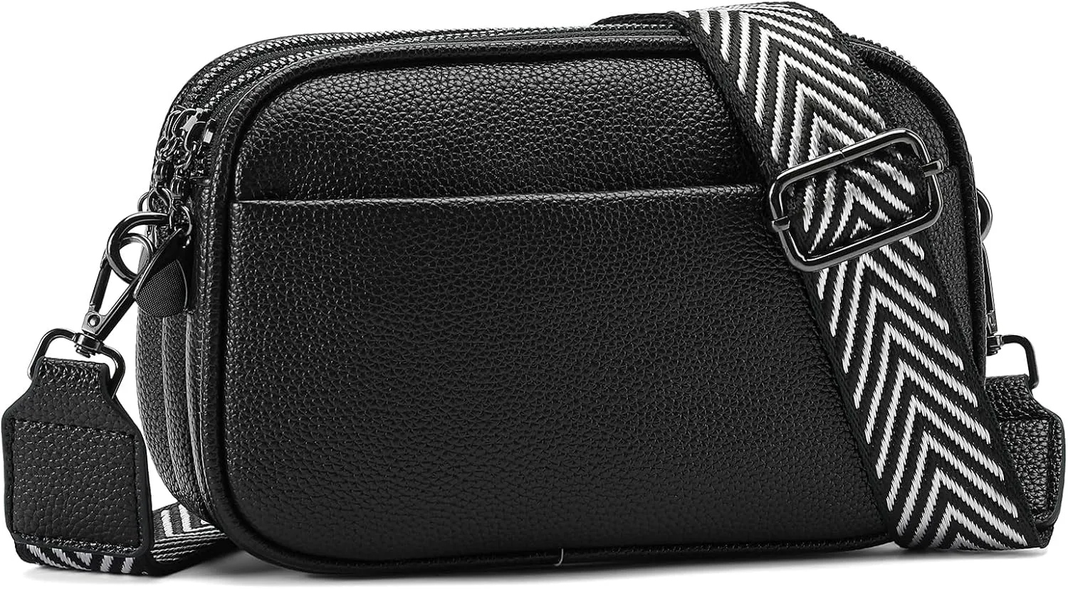 GAEKEAO Small Crossbody Bags for Women Vegan Leather Wide Strap Trendy Design Camera Bag Purse Shoulder Handbag Travel