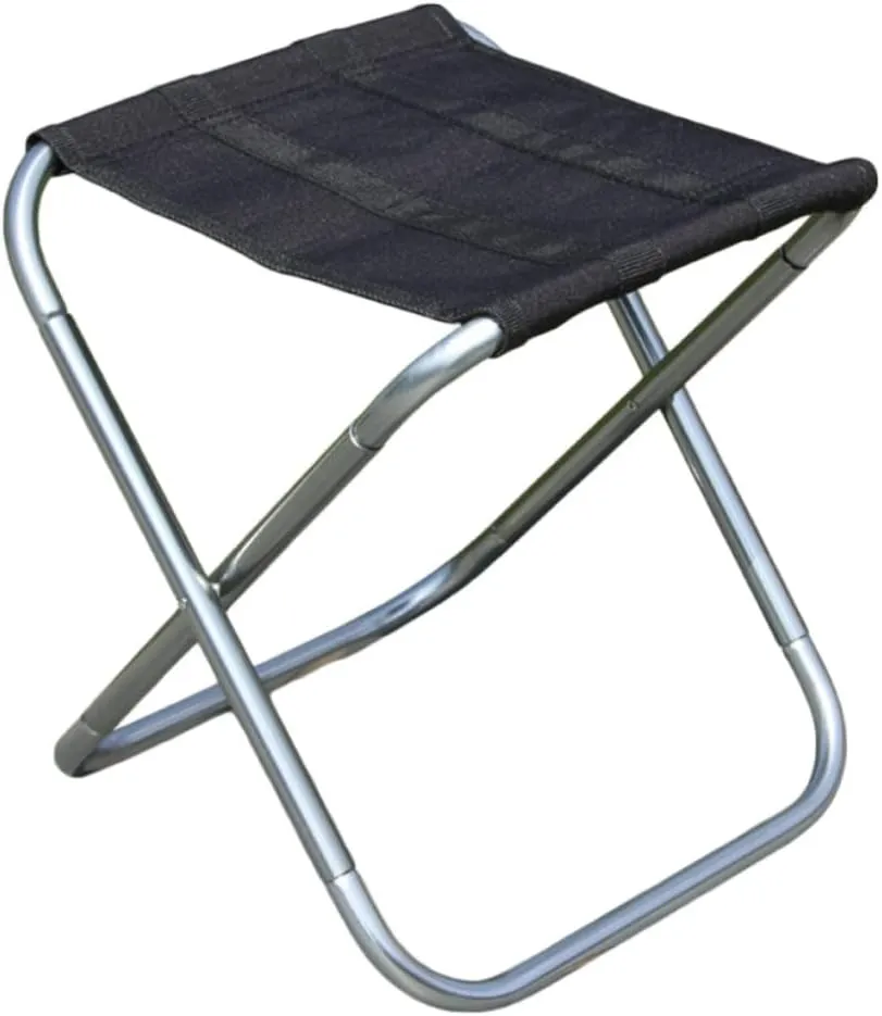 GALPADA Collapsible Camping Stool Lightweight Portable Folding Chair for Adults for Fishing BBQ Beach and Outdoor Activities Compact Design Black Silver
