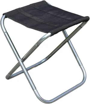 GALPADA Collapsible Camping Stool Lightweight Portable Folding Chair for Adults for Fishing BBQ Beach and Outdoor Activities Compact Design Black Silver