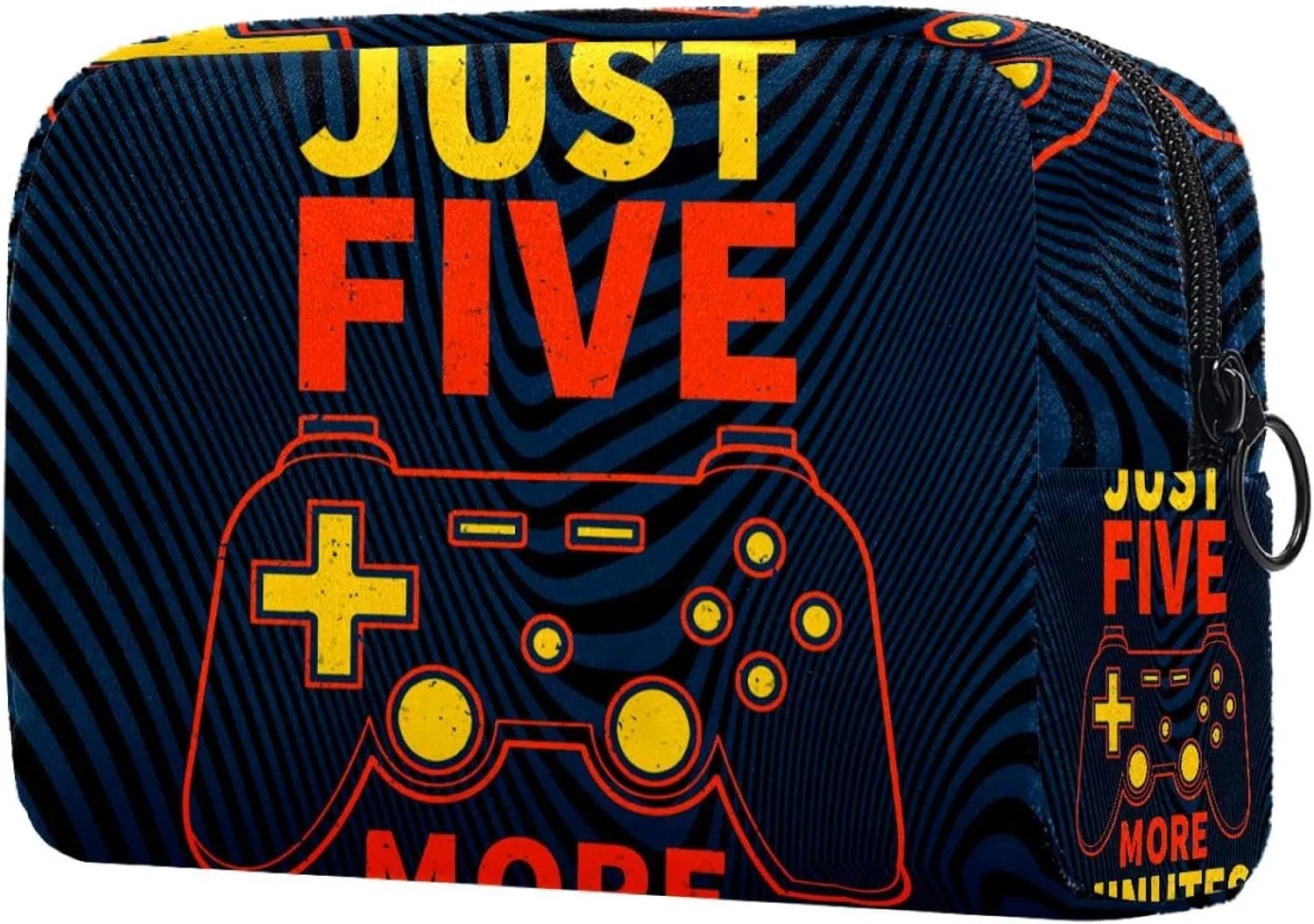 Game Controller with Just Five More Minutes Small Makeup Bags for Women Teen Girls, Makeup Storage Bag with Zipper Accessories Organizer Bag for Travelling