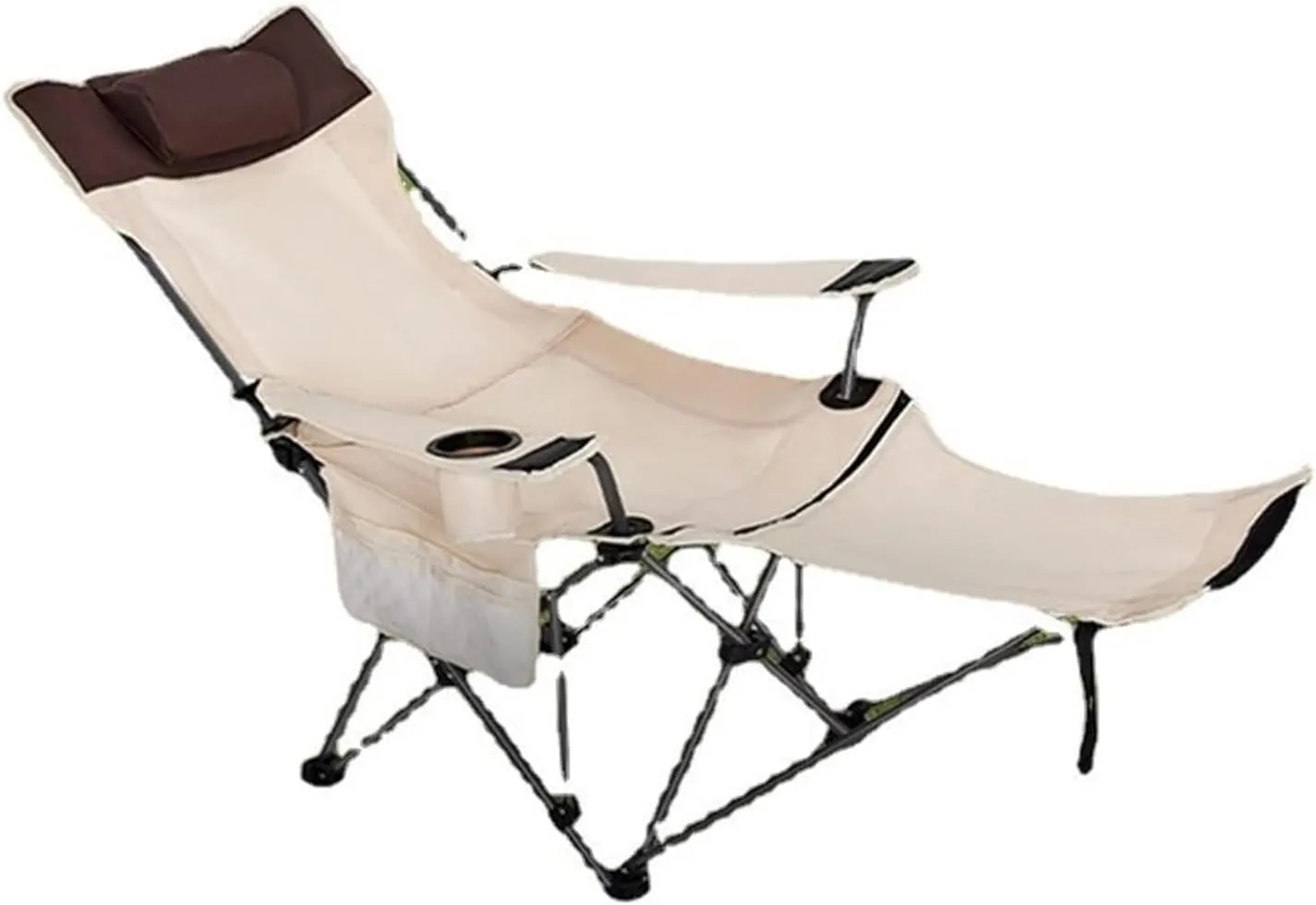 GaRcan Dual-Purpose Outdoor Folding Chair Portable Nap Lunch Break Fishing Chair Lightweight Beach Chair Lazy Stool Camping Chair (Orange Full Long)