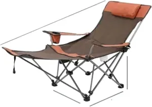 GaRcan Dual-Purpose Outdoor Folding Chair Portable Nap Lunch Break Fishing Chair Lightweight Beach Chair Lazy Stool Camping Chair (Orange Full Long)