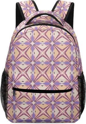 Geometric Polygon Seamless Pattern Kids Backpack, Student School Bags for Boys & Girls, Bookbags with Adjustable Strapfor Travel