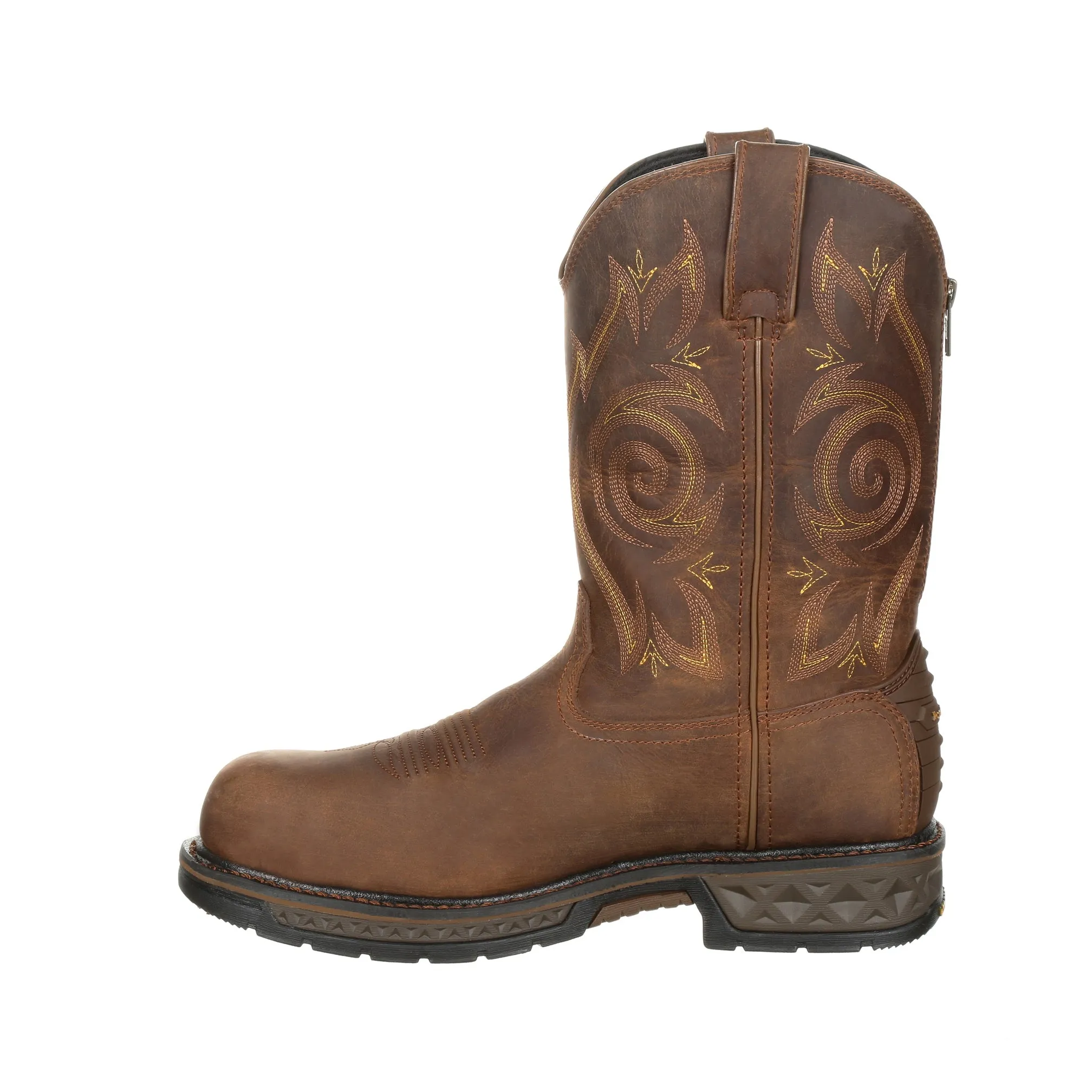 Georgia Boot Men's Carbo-Tec LT 11-Inch Waterproof Electrical Hazard Composite Toe Back Zip Pull-On Wellington Work Boot