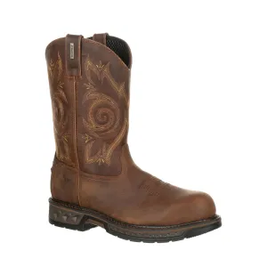 Georgia Boot Men's Carbo-Tec LT 11-Inch Waterproof Electrical Hazard Composite Toe Back Zip Pull-On Wellington Work Boot