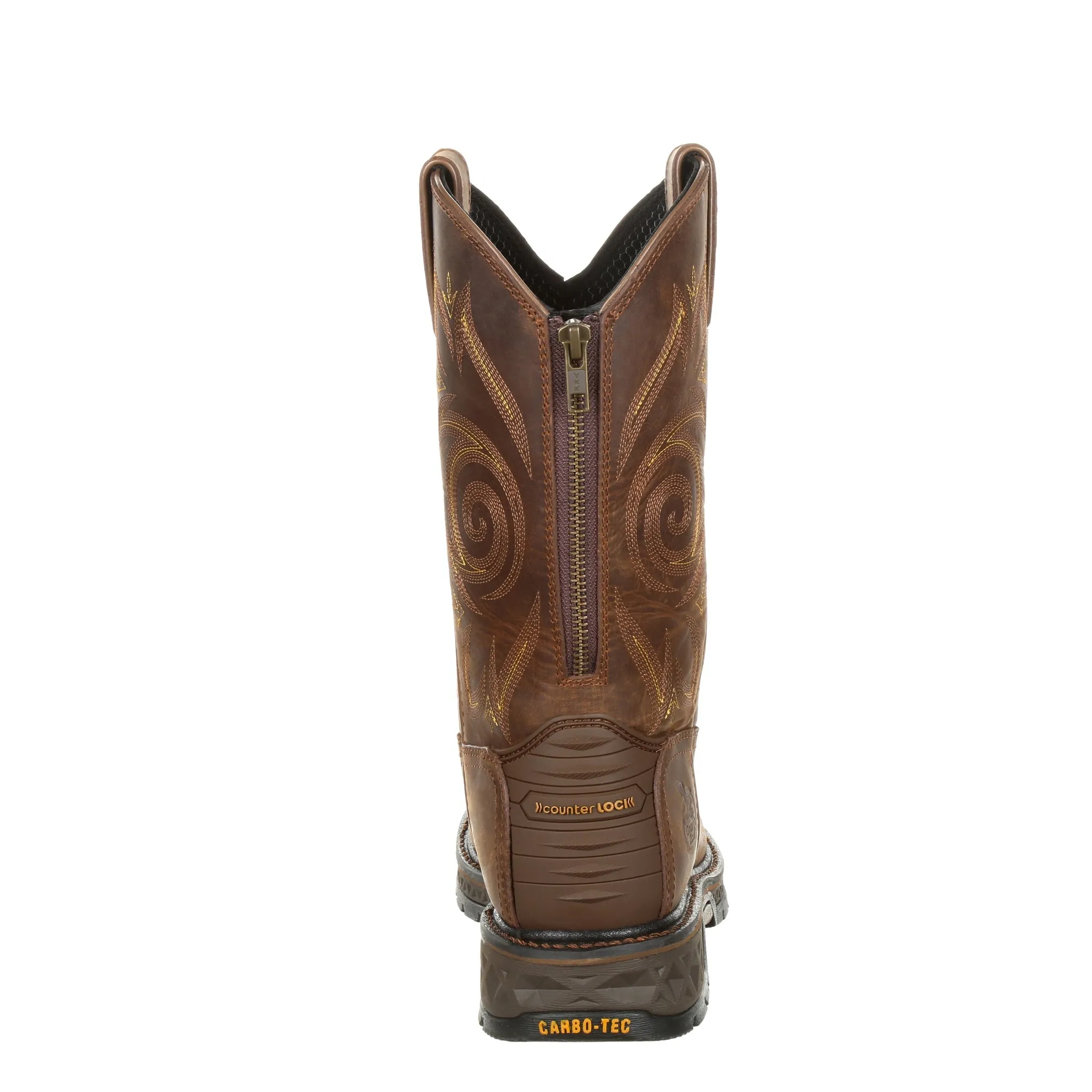 Georgia Boot Men's Carbo-Tec LT 11-Inch Waterproof Electrical Hazard Composite Toe Back Zip Pull-On Wellington Work Boot