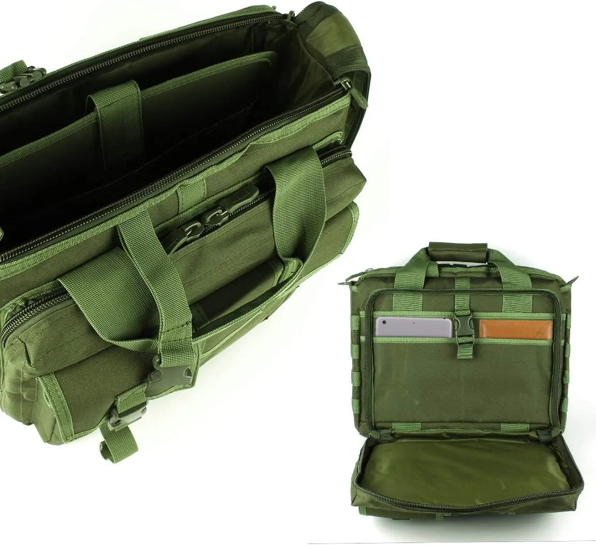 GES Tactical Briefcase, 15.6" Men's Messenger Bag Military Briefcase for Men, ArmyGreen