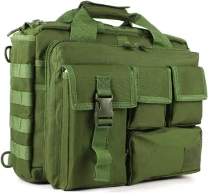 GES Tactical Briefcase, 15.6" Men's Messenger Bag Military Briefcase for Men, ArmyGreen