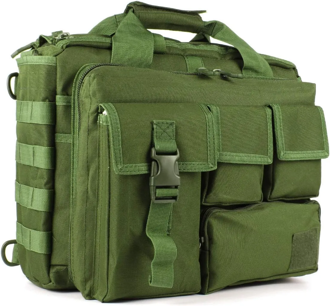 GES Tactical Briefcase, 15.6" Men's Messenger Bag Military Briefcase for Men, ArmyGreen