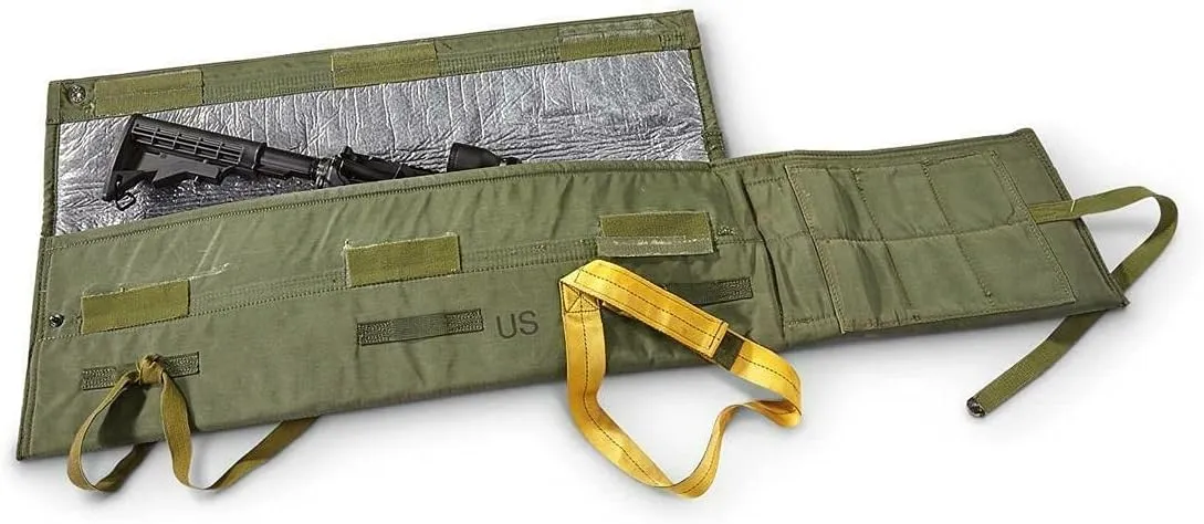 GI Parachutist's Individual Weapon Case, Rugged Nylon Lined with Felt and Wool