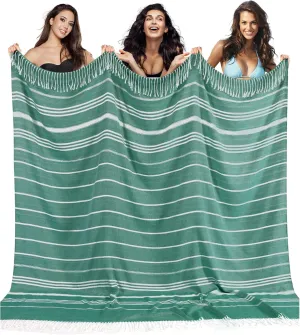 Giant Huge Thin Boho Throw Blanket Turkish Beach Blanket Towel Jumbo Extra Large XL XXL Big Oversized Outdoor Picnic Accessories Airplane Travel Essentials Camping Gears Must Haves Yard Yoga Mat Teal