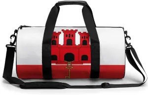 Gibraltar Flag Gym Bag for Men Women with Wet Pocket Travel Duffel Sports Overnight Weekender