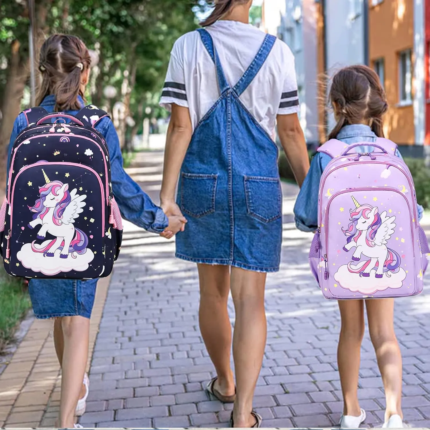 Girls Backpack for Elementary Unicorn Backpack Kids Backpack School Bookbag for Girls 3 in 1 Set Back to School