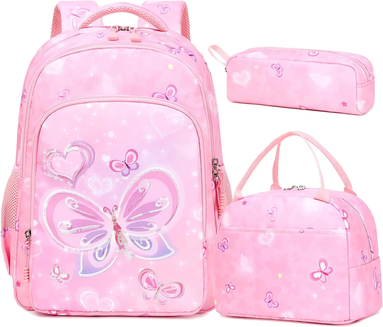 Girls Backpack for Elementary Unicorn Backpack Kids Backpack School Bookbag for Girls 3 in 1 Set Back to School