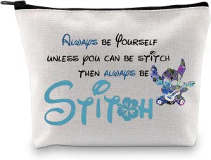 GJTIM Cartoon Movie Inspired Makeup Bag Cartoon Lover Gift Always Be Yourself Hawaiian Trip Inspired Zipper Pouch (Always Be Sti. Bag)