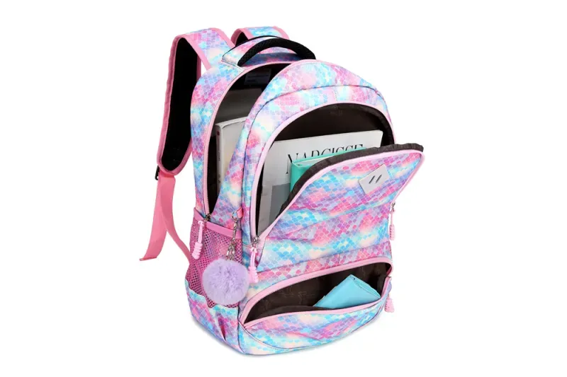 Glitter Rainbow Mermaid Scale School Bag Set