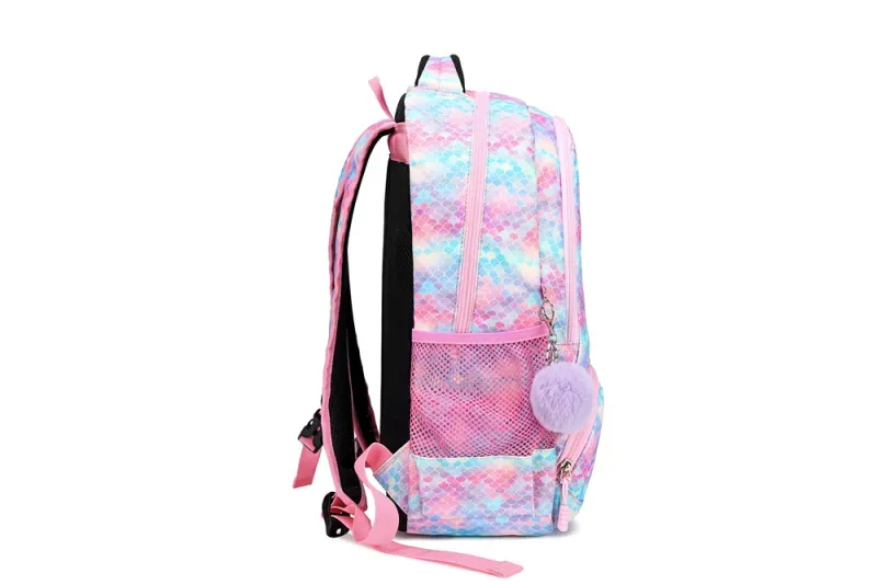 Glitter Rainbow Mermaid Scale School Bag Set