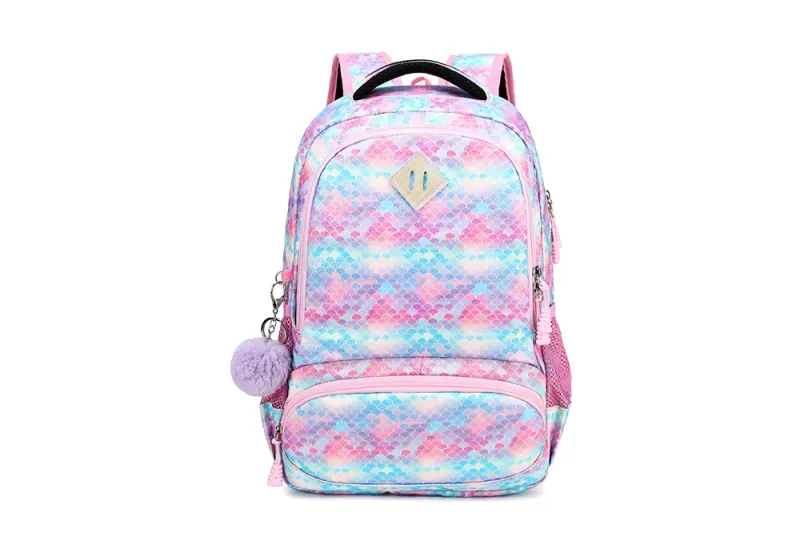 Glitter Rainbow Mermaid Scale School Bag Set