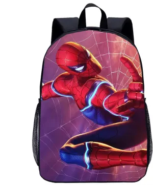 GLOOMALL 17 Inch Cartoon Backpack Kids School bag Travel Bag (Spinning Spiderman)