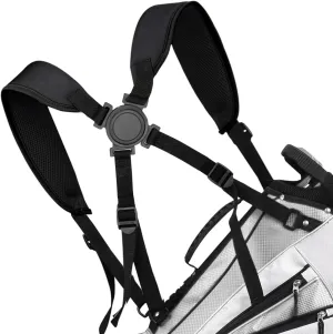 Golf Bag Strap Replacement Bags Straps Double Shoulder 4 Point Golf Bag Strap Black Thick Backpack Strap for Golf Bags (Black 1)