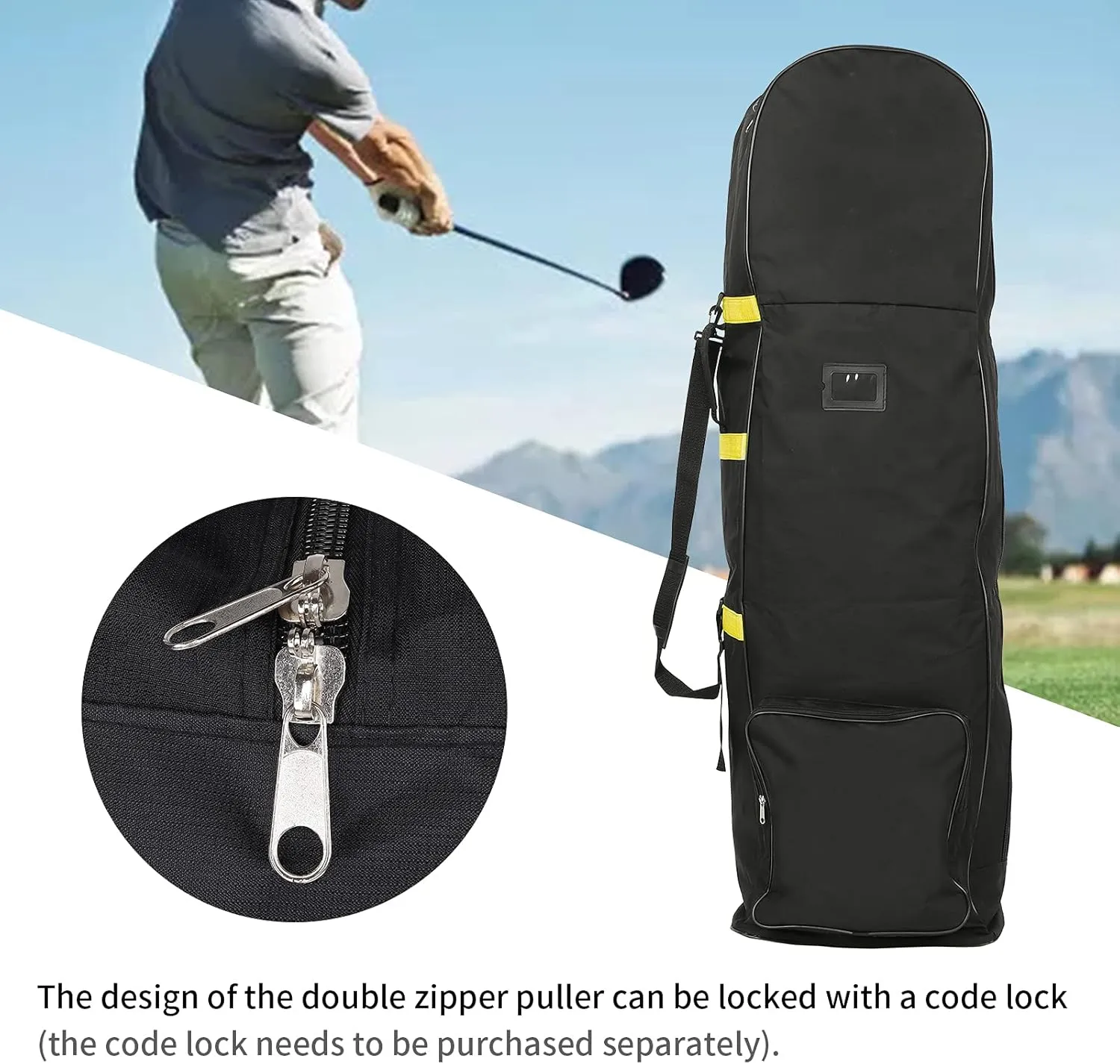 Golf Travel Bag, Golf Aviation Bag, with Wheels Foldable Travel Golf Bag, 600d Oxford Golf Club Case Cover Travel Bag, Golf Travel Storage Pouch