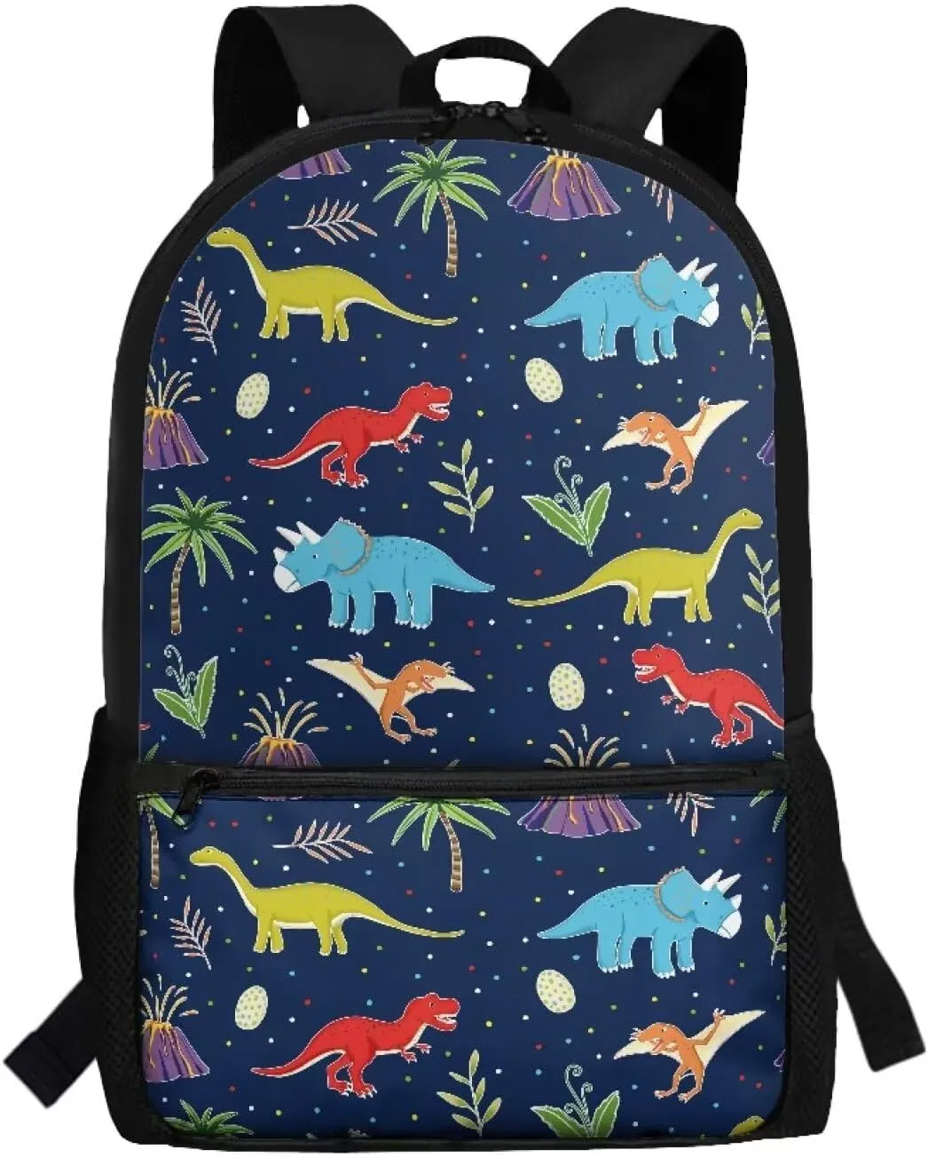 Gomyblomy Cartoon Dinosaur Backpack for Boys 6-8 Cute Elementary Kindergarten School Bag for Kids Boys Bookbag Large Capacity 17 Inch Book Bag for Primary Kids