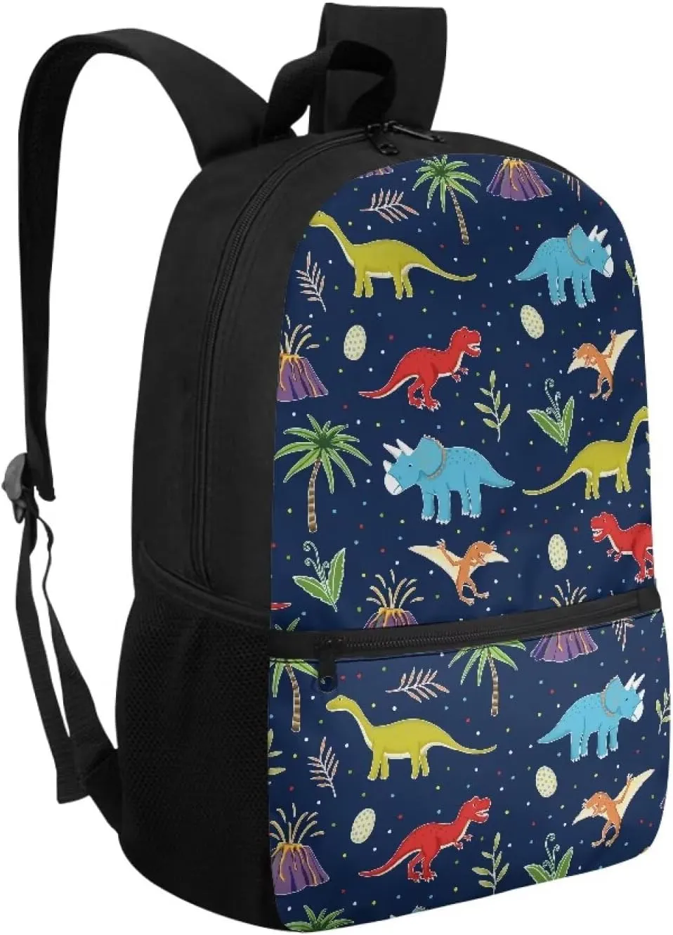 Gomyblomy Cartoon Dinosaur Backpack for Boys 6-8 Cute Elementary Kindergarten School Bag for Kids Boys Bookbag Large Capacity 17 Inch Book Bag for Primary Kids