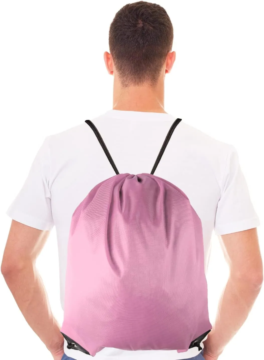 GoodtoU Drawstring Bags Bulk 48 Pcs Drawstring Backpack Gym Drawstring Bags Pink String Backpack for Women
