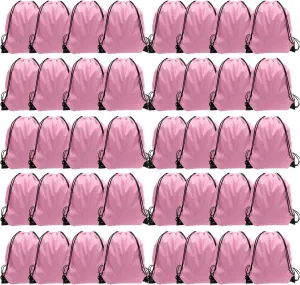 GoodtoU Drawstring Bags Bulk 48 Pcs Drawstring Backpack Gym Drawstring Bags Pink String Backpack for Women