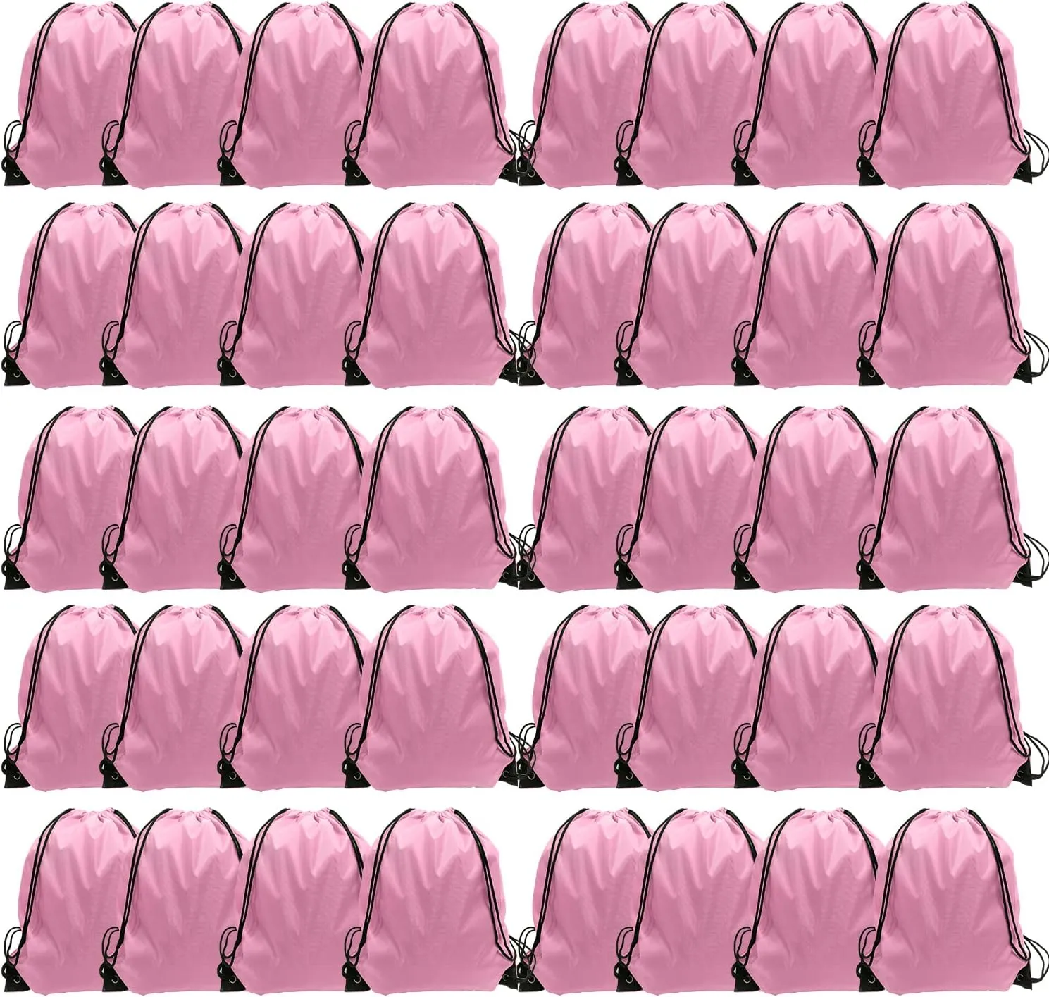 GoodtoU Drawstring Bags Bulk 48 Pcs Drawstring Backpack Gym Drawstring Bags Pink String Backpack for Women