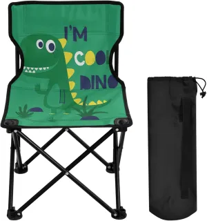 Gredecor Camping Chairs, Cute Cool Dino Cartoon Portable Camping Chair with Storage Bag, Lightweight Foldable Chair for Outside Camping, Hiking, Travel, Beach and Sports