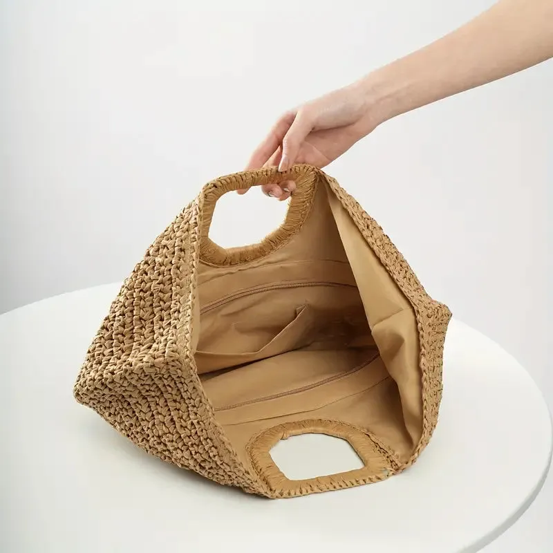 Green Straw Woven Summer Bag