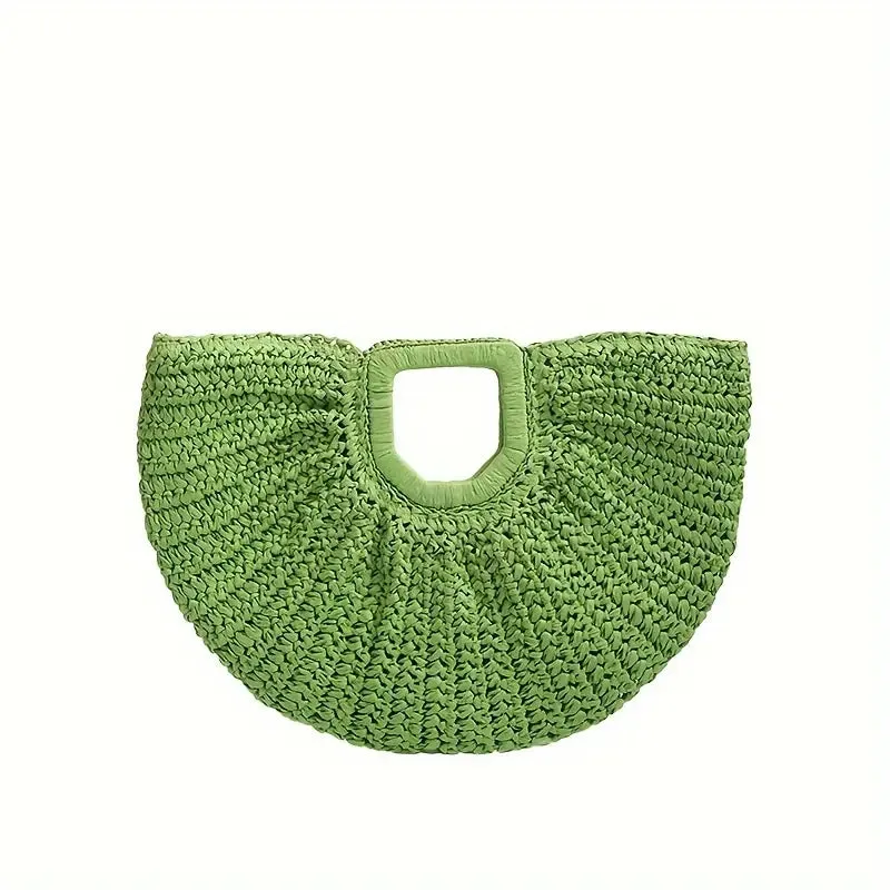 Green Straw Woven Summer Bag