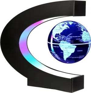 Gresus MultiColor Changing Magnetic Levitation Floating World Map Globe, Floating Globe with LED Lights, Great Fathers Students Teacher Business Boyfriend Birthday Gift for Desk Decoration