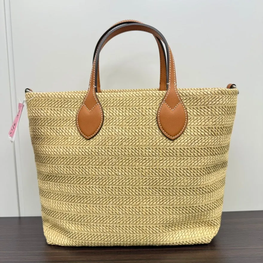 Gucci Tote 2-Way Bag Courteous Leather Beige Straw Limited-time offer LB110057