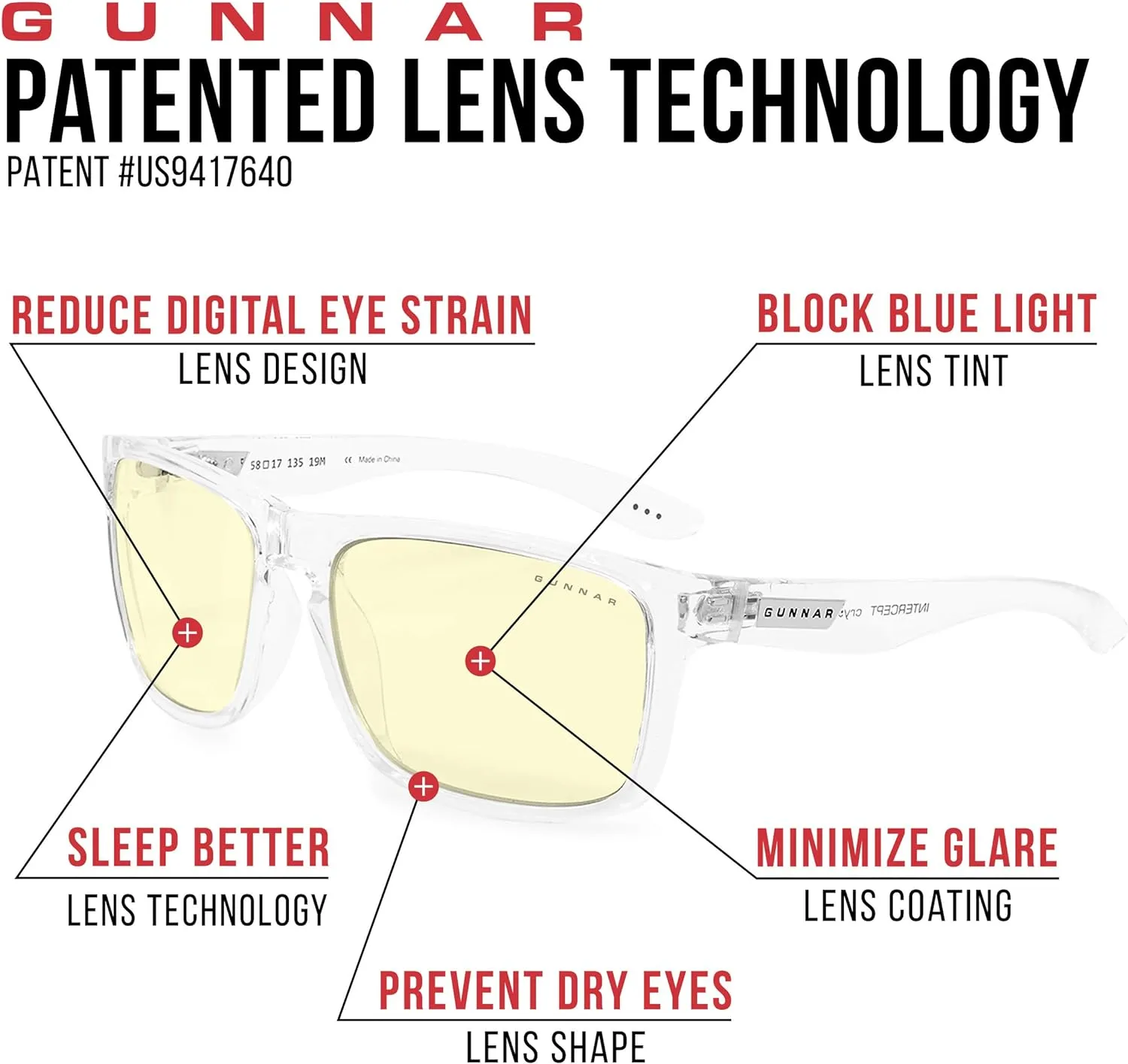 GUNNAR - Gaming Glasses - Blocks 65% Blue Light - Enigma