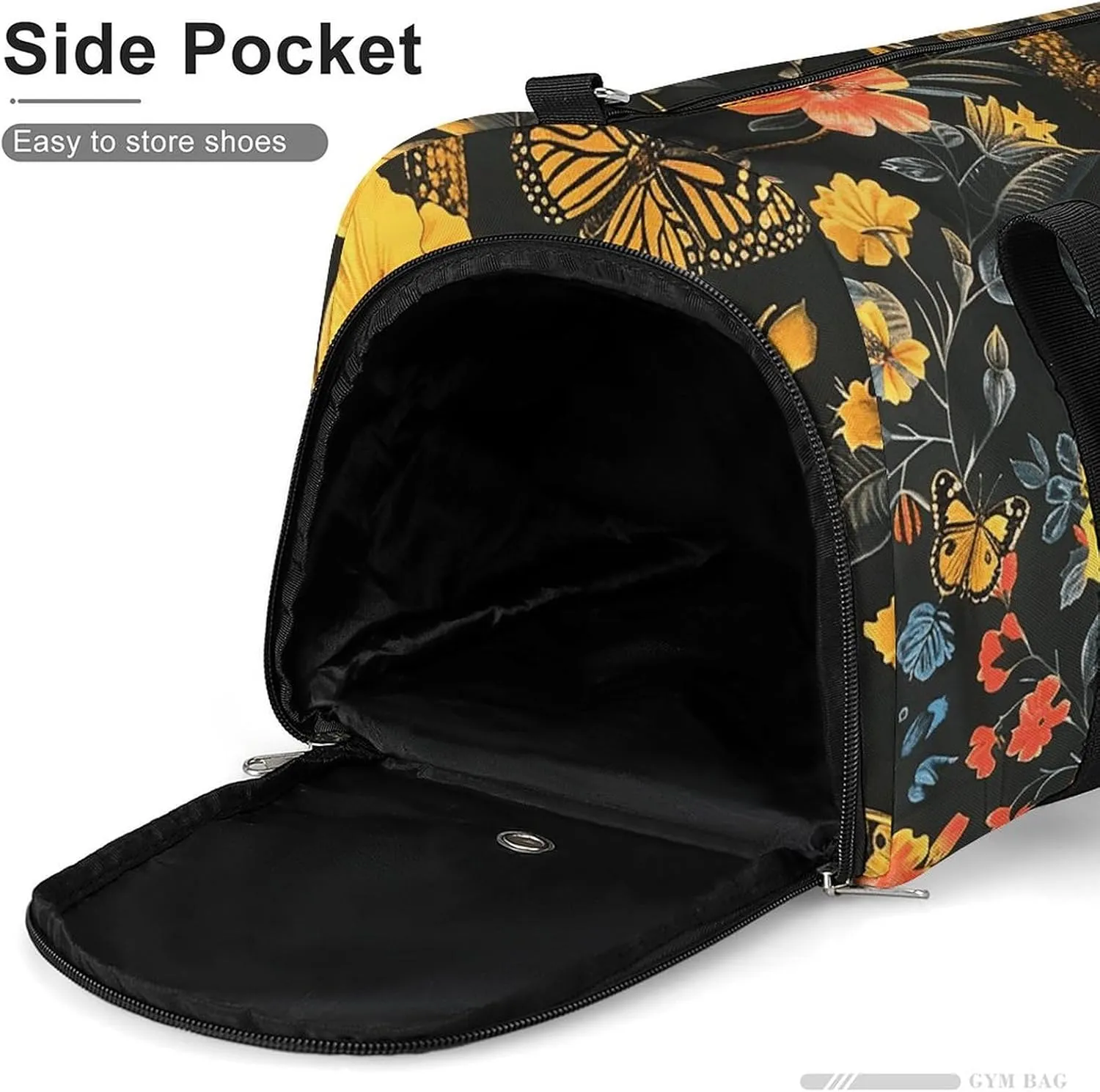 Gym Bag Animals And Butterflies Duffel Bag for Men Women Overnight Bag with Shoe Compartment Workout Bags