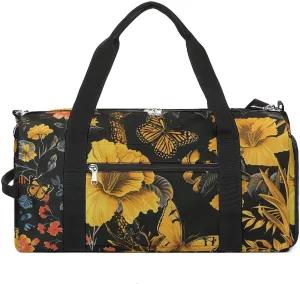 Gym Bag Animals And Butterflies Duffel Bag for Men Women Overnight Bag with Shoe Compartment Workout Bags
